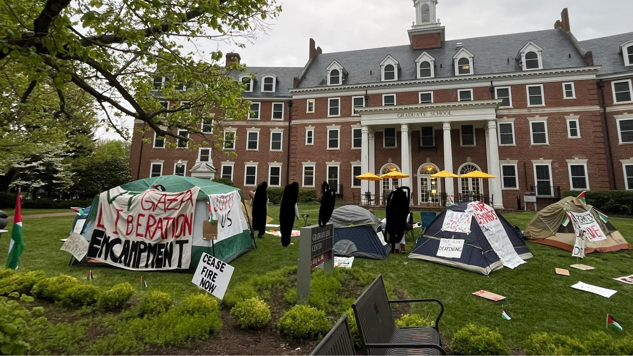 Students Camp in Virginia Tech College demanding the Palestine liberation.