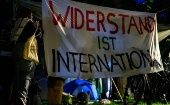 “La resistencia es internacional”, es una de las consignas enarboladas durante las protestas a favor de Palestina en la Universidad de Viena.